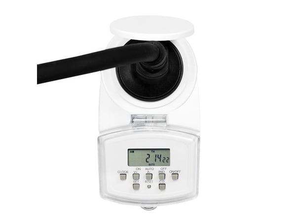 LogiLink ET0008, Daglig timer/veckotimer, Vit, Digital, LED, Knappar, IP44