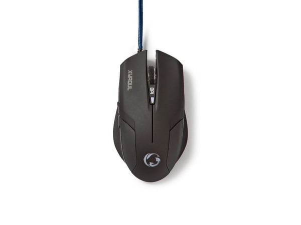 Nedis Gaming Xyaqul - Mus - ergonomisk - høyrehendt - optisk - 6 knapper - kablet - USB - svart