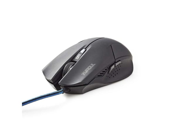 Nedis Gaming Xyaqul - Mus - ergonomisk - høyrehendt - optisk - 6 knapper - kablet - USB - svart