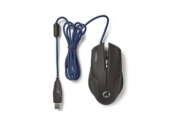 Nedis Gaming Xyaqul - Mus - ergonomisk - høyrehendt - optisk - 6 knapper - kablet - USB - svart