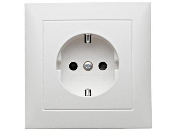 BERKER Pistorasia S.1 täydellinen, schuko, maadoitettu, 1 moduuli 250V 16A, matta valkoinen