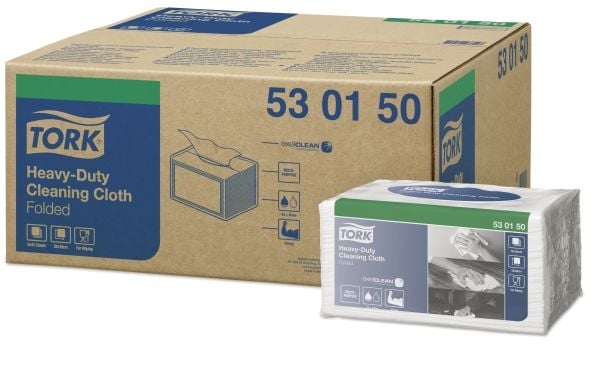 Tork avtorkningsduk kraftig W8 1-lagers 385x320 mm vit, 8 pk x 45 st/fp