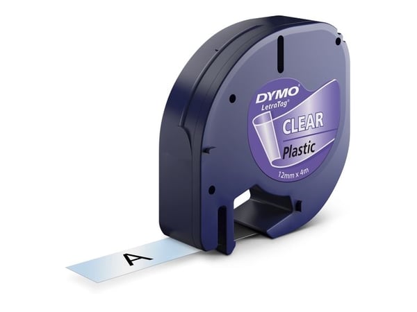 Labeltape DYMO® LetraTAG 12mm x 4m klar plasttape
