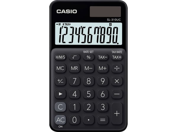 Casio SL-310UC - Kalkulator - 10 sifre - solcellepanel, batteri - svart