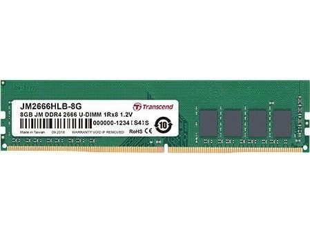Transcend JetRAM - DDR4 - moduuli - 8 GB - DIMM 288-PIN - 2666 MHz / PC4-21300 - CL19 - 1,2 V - puskuroimaton - ei-ECC-muisti (ei-ECC)