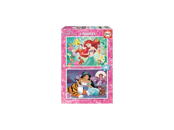 Educa Disney Princess Ariel + Jasmine palapeli 2x48kpl Educa Disney Princess Ariel + Jasmine palapeli 2x48kpl