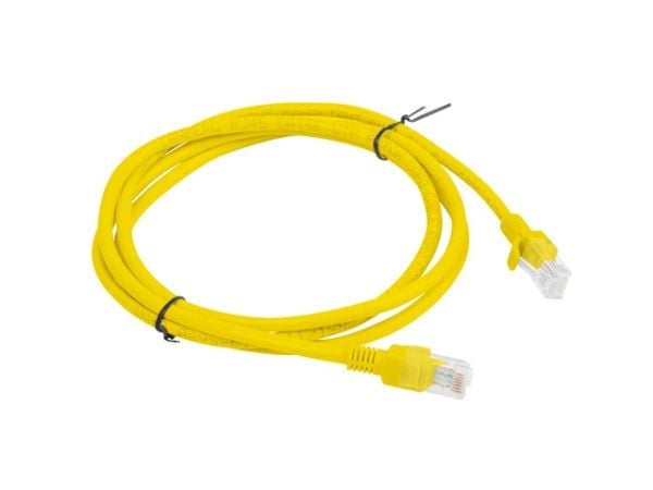 Lanberg - Koblingskabel - RJ-45 (hann) til RJ-45 (hann) - UTP - CAT 5e - formstøpt, uten hindringer - gul, RAL 1028