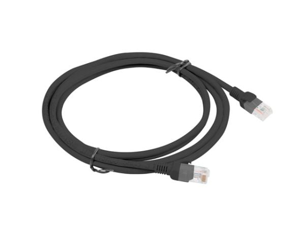 Lanberg - Koblingskabel - RJ-45 (hann) til RJ-45 (hann) - UTP - CAT 5e - flertrådet - svart, RAL 9004