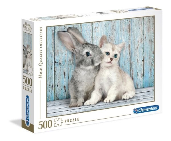 Clementoni High Quality Collection - Cat & Bunny - puslespill - 500 deler