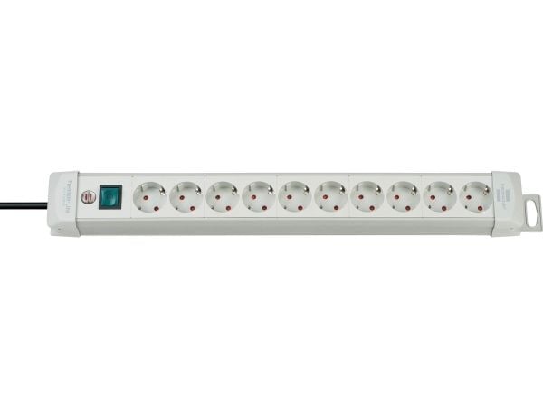 Brennenstuhl 1955500100, 3 m, Harmaa, Muovi, 10 AC-pistorasia(a), 580 mm, Musta