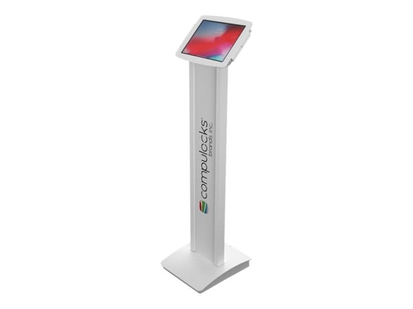 Compulocks iPad 10.2" Space Enclosure Brandable Floor Stand - Kiosk - Tyverisikker - for nettbrett - låsbar - høyverdig aluminium - hvit - skjermst...