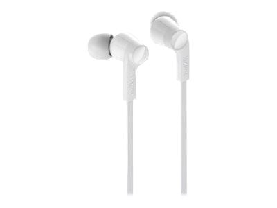 Belkin ROCKSTAR - Ørepropper med mikrofon - i øret - kablet - USB-C - lydisolerende - hvit
