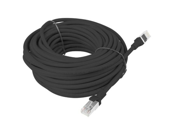 Lanberg - Koblingskabel - RJ-45 (hann) til RJ-45 (hann) - UTP - CAT 5e - uten hindringer - svart, RAL 9004