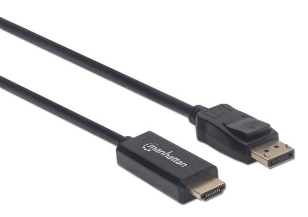 Manhattan 153201, 1,8 m, DisplayPort, HDMI, Hankjønn, Hankjønn, Rett