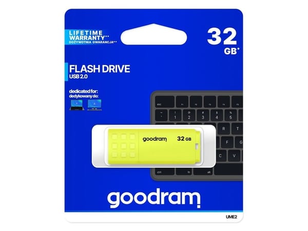 GOODRAM UME2 - USB flash-enhet - 32 GB - USB 2.0 - gul