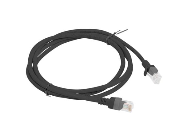 Lanberg - Koblingskabel - RJ-45 (hann) til RJ-45 (hann) - UTP - CAT 5e - flertrådet - svart, RAL 9004