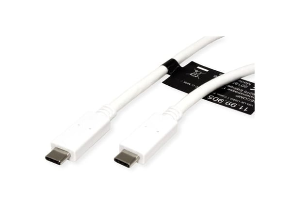 VALUE 11.99.9052, 0,5 m, USB C, USB C, USB 3.2 Gen 2 (3.1 Gen 2), 10 Gbit/s, Hvit