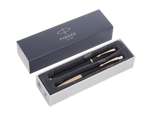 Parker 2093381, Svart, Gull, 2 stykker, Kulepenn + fyllepenn