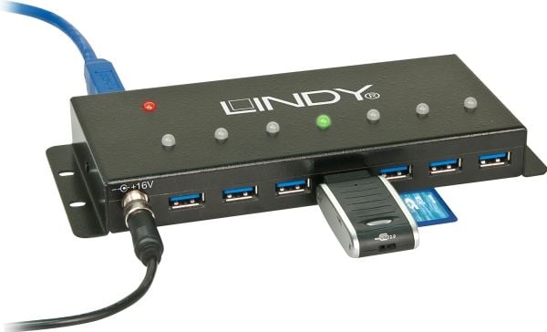 Lindy 43128, USB 3.2 Gen 1 (3.1 Gen 1) Type-A, 5000 Mbit/s, Musta, 0,8 m, 185 mm, 75 mm