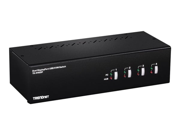 TRENDnet TK 440DP - KVM / lyd / USB-svitsj - 4 x KVM/lyd/USB - 1 lokalbruker - stasjonær - TAA-samsvar