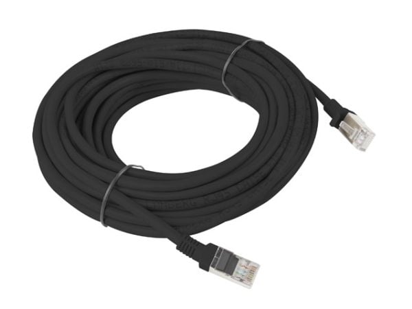 Lanberg - Koblingskabel - RJ-45 (hann) til RJ-45 (hann) - UTP - CAT 5e - flertrådet - svart, RAL 9004