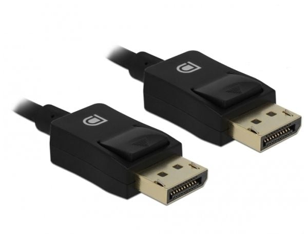 Delock koaksial - Videokabel - DisplayPort (M) til DisplayPort (M) - DisplayPort 1,4 - 5 m - 8K-støtte - Svart