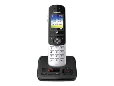 Panasonic KX-TGH720G - Trådløs telefon - svarersystem med anrops-ID/samtale venter - DECT\GAP - treveis anropskapasitet - svart, sølv