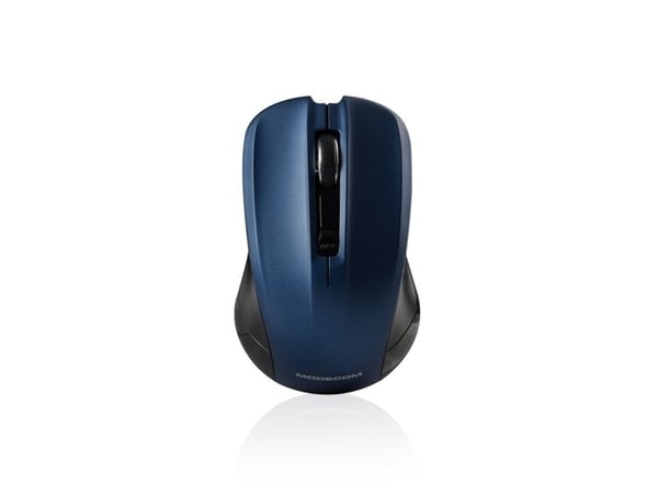 ModeCom MC-WM9.1 - Mus - ergonomisk - optisk - 4 knapper - trådløs - 2.4 GHz - USB trådløs mottaker - svart og blå