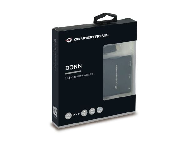 Conceptronic - Videokort - 24 pin USB-C hane till HDMI, USB typ A, 24 pin USB-C hona - stöd för 4K
