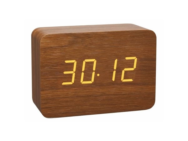 TFA CLOCCO - Väckarklocka - rektangulär - elektronisk - skrivbord - brun