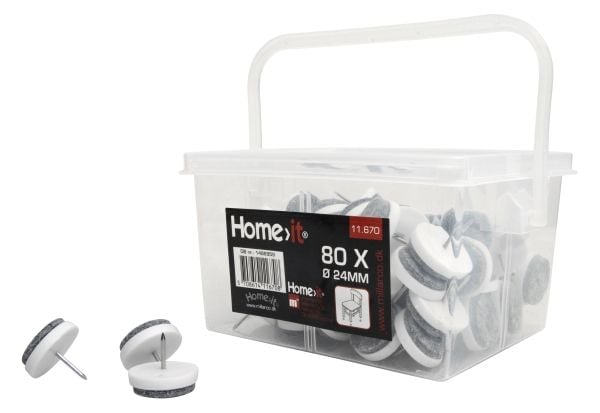 HOME It® glidesøm med filt Ø24 mm 80 stk grå