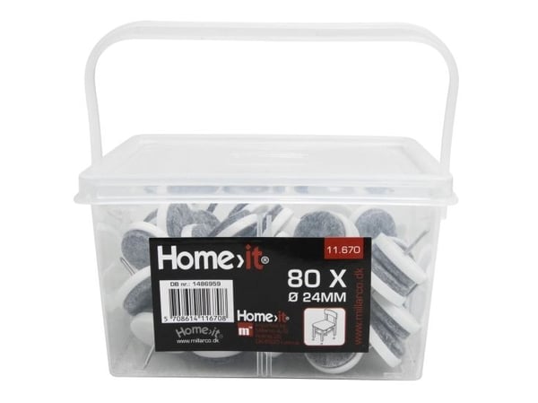 HOME It® glidesøm med filt Ø24 mm 80 stk grå