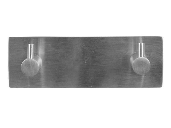 HOME It® knagerække med 2 knage med tap 12 x 4 cm rustfri stål