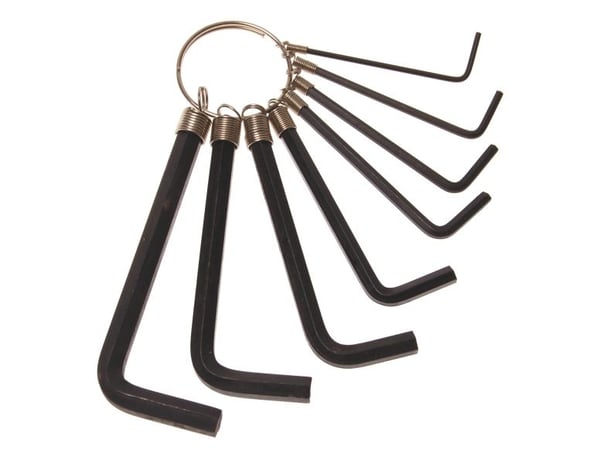 Millarco® unbraconøgler i nøglering Carbon steel - 1,5 - 6 mm 8 dele