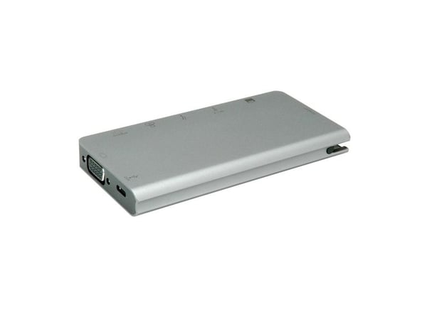 ROLINE 12.02.1022, Ledningsført, USB 3.2 Gen 1 (3.1 Gen 1) Type-C, 10,100,1000 Mbit/s, Grå, SD, 5 Gbit/sek.