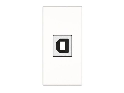 Kindermann 7464000525, USB B, 1 moduuli(a), USB 2.0, Valkoinen, Muovi, 45 mm