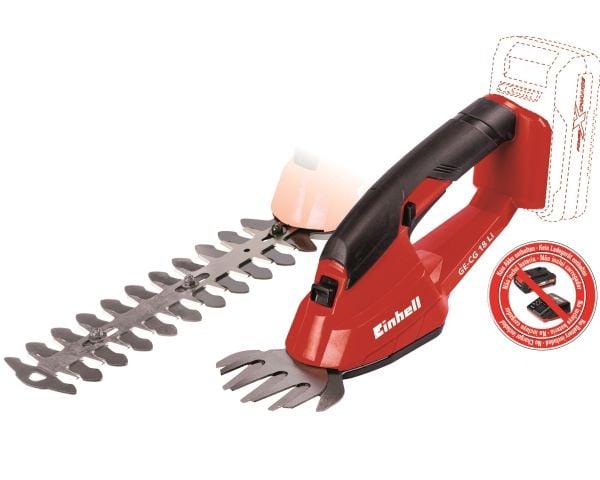 Einhell Expert GE-CG 18 Li Solo - Tijera de césped inalámbrica (10 cm, 20 cm), color rojo - SOLO