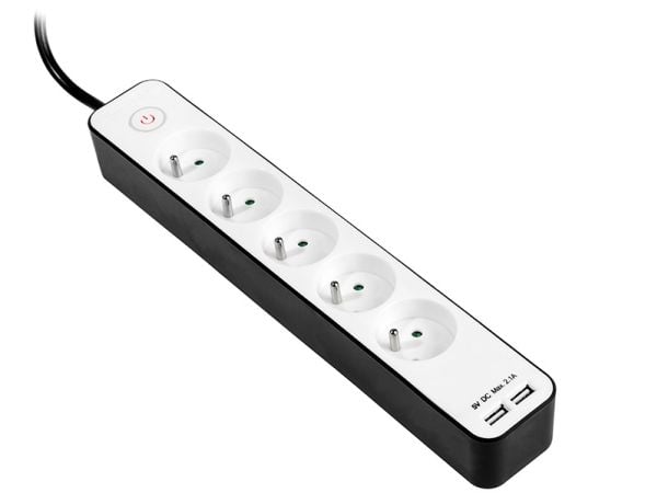 Tracer Zebra - Overspenningsavleder - utgangskontakter: 7 - 1.5 m kabel - hvit, svart