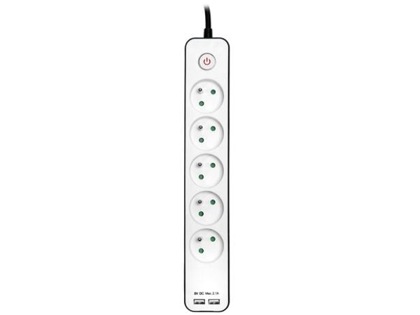 Tracer Zebra - Overspenningsavleder - utgangskontakter: 7 - 1.5 m kabel - hvit, svart