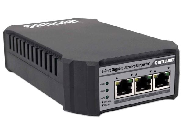 Intellinet 561488, Gigabit Ethernet, 10,100,1000 Mbit/s, IEEE 802.3, IEEE 802.3ab, IEEE 802.3af, IEEE 802.3at, IEEE 802.3u, Cat5, Cat5e, 100 m, Dat...