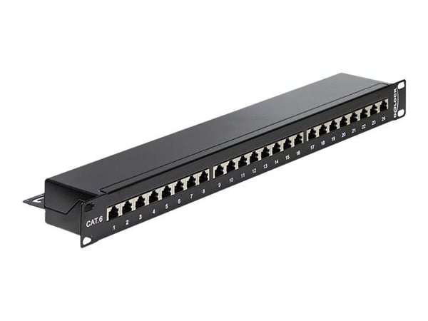 Delock - Koblingspanel - CAT 6 - RJ-45 X 24 - svart - 1U - 19"