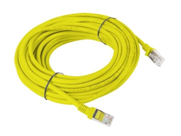 Lanberg - Koblingskabel - RJ-45 (hann) til RJ-45 (hann) - UTP - CAT 5e - flertrådet - gul, RAL 1028
