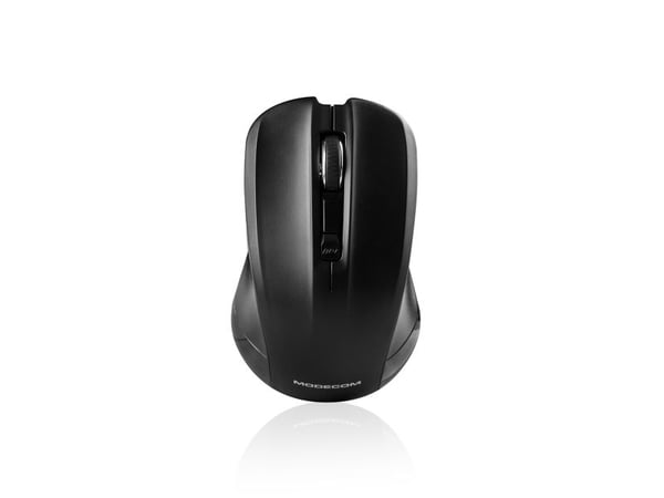 ModeCom MC-WM9.1 - Mus - ergonomisk - optisk - 4 knapper - trådløs - 2.4 GHz - USB trådløs mottaker - svart