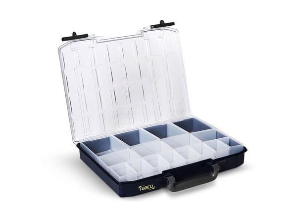 raaco 142830, Oppbevaringsbag, Blå, Rektangulær, Polykarbonat, Polypropylen (PP), Monokromatisk, Universell