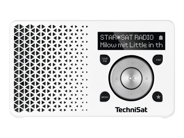 TechniSat DigitRadio 1 - Bærbar DAB-radio - 1 watt - hvit, sølv