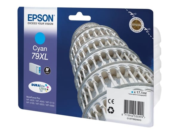 Epson 79XL - 17.1 ml - XL - cyan - original - blekkpatron - for WorkForce Pro WF-4630DWF, WF-4640DTWF, WF-5110DW, WF-5190DW, WF-5620DWF, WF-5690DWF