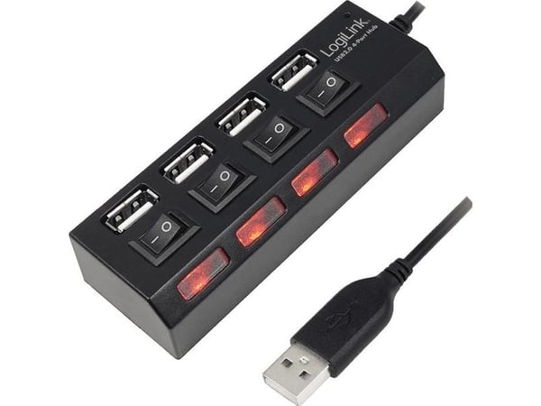 LogiLink USB 2.0 Hub 4-Port - Keskitin - 4 x USB 2.0 - pöytätietokoneet