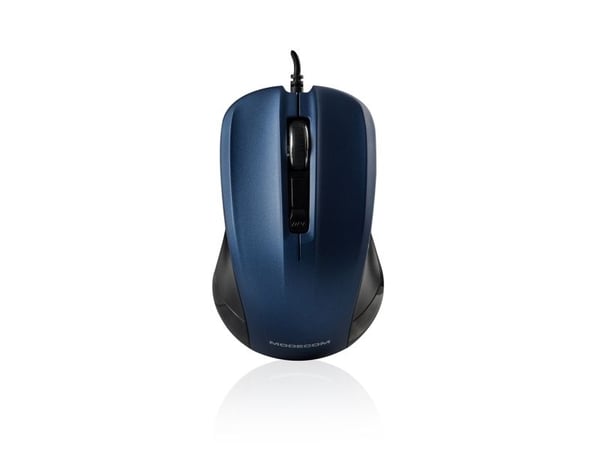 Modecom MC-M9.1, Molempikätinen, Optinen, USB A-tyyppi, 1600 DPI, Musta, Sininen