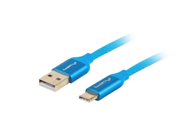 Lanberg CA-USBO-22CU-0010-BL, 1 m, USB C, USB A, USB 2.0, 480 Mbit/s, Sininen