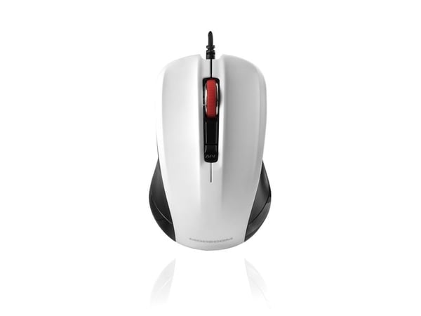 ModeCom MC-M9.1 - Mus - optisk - 4 knapper - kablet - USB - svart, hvit